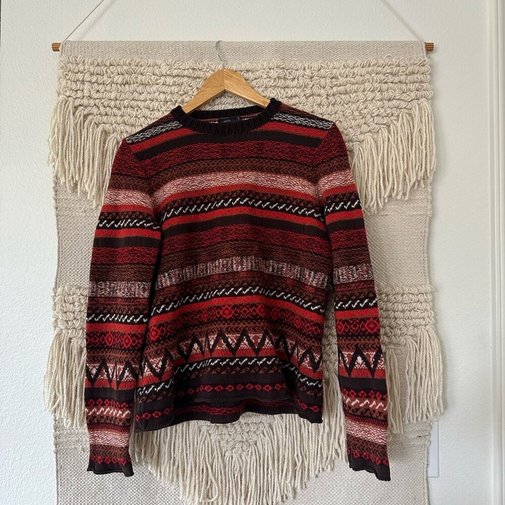 Joseph Red Print Crewneck Sweater